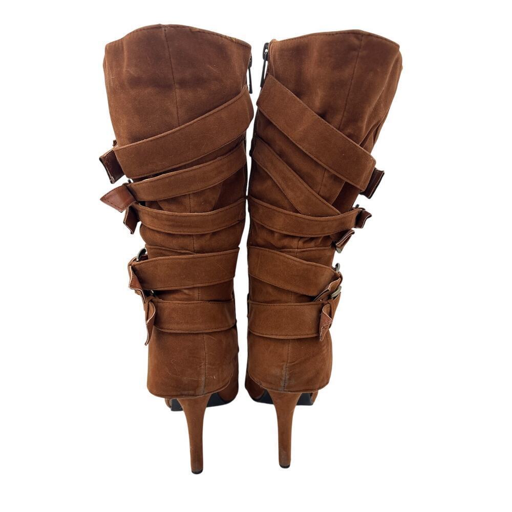 Women’s Just Fabulous Size 9 Brown Suede Buckle Knee High Boots - Picture 4 of 7